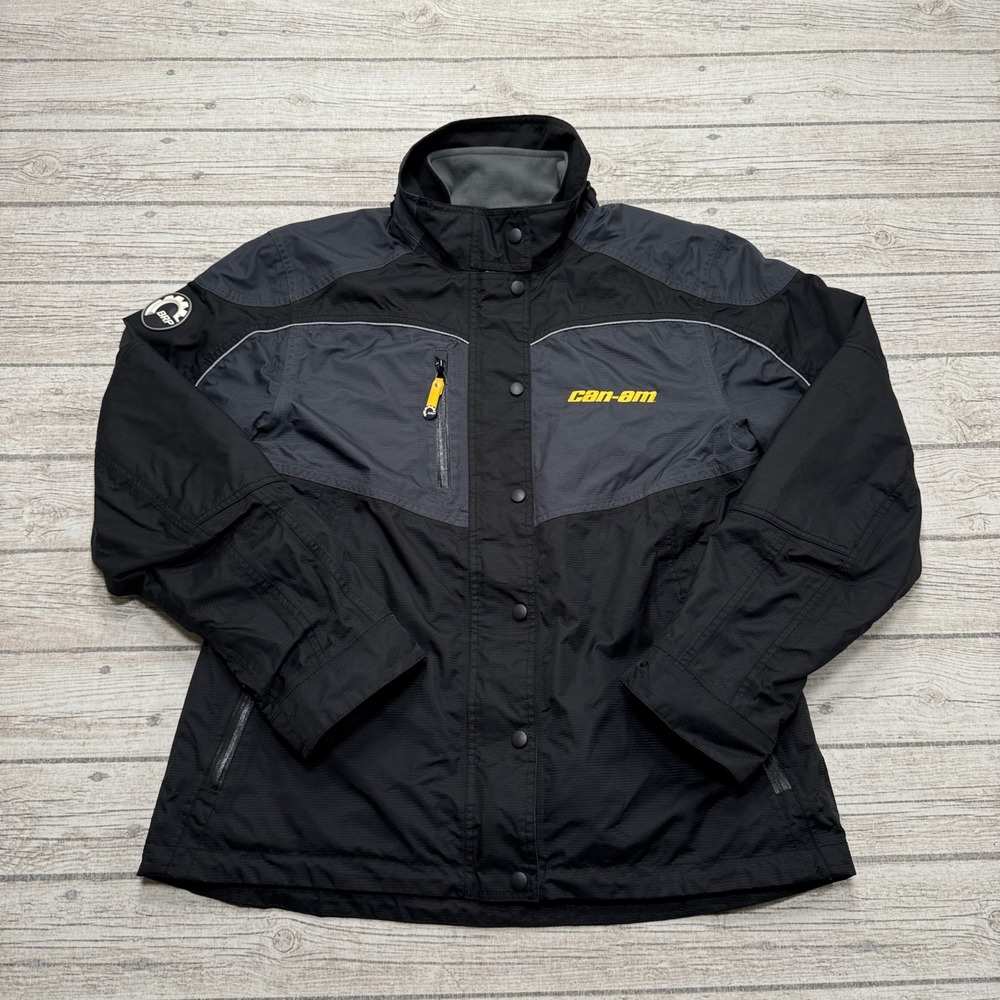 Can-Am Jacket Men's XL Black Gray Mesh BRP Riding Reflective Ripstop Moto Biker
